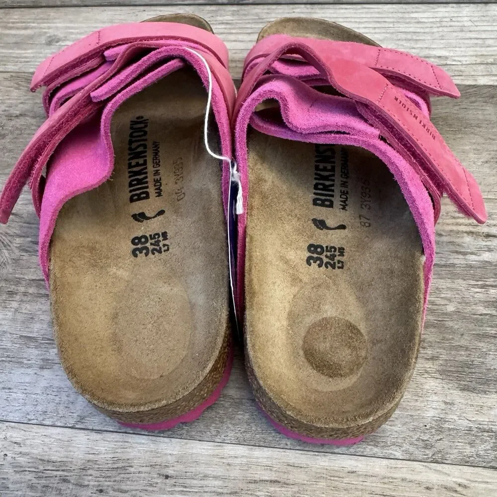 Birkenstock Women's Uji Sandals Modern Suede Fuchsia Tulip Size 7 (38)